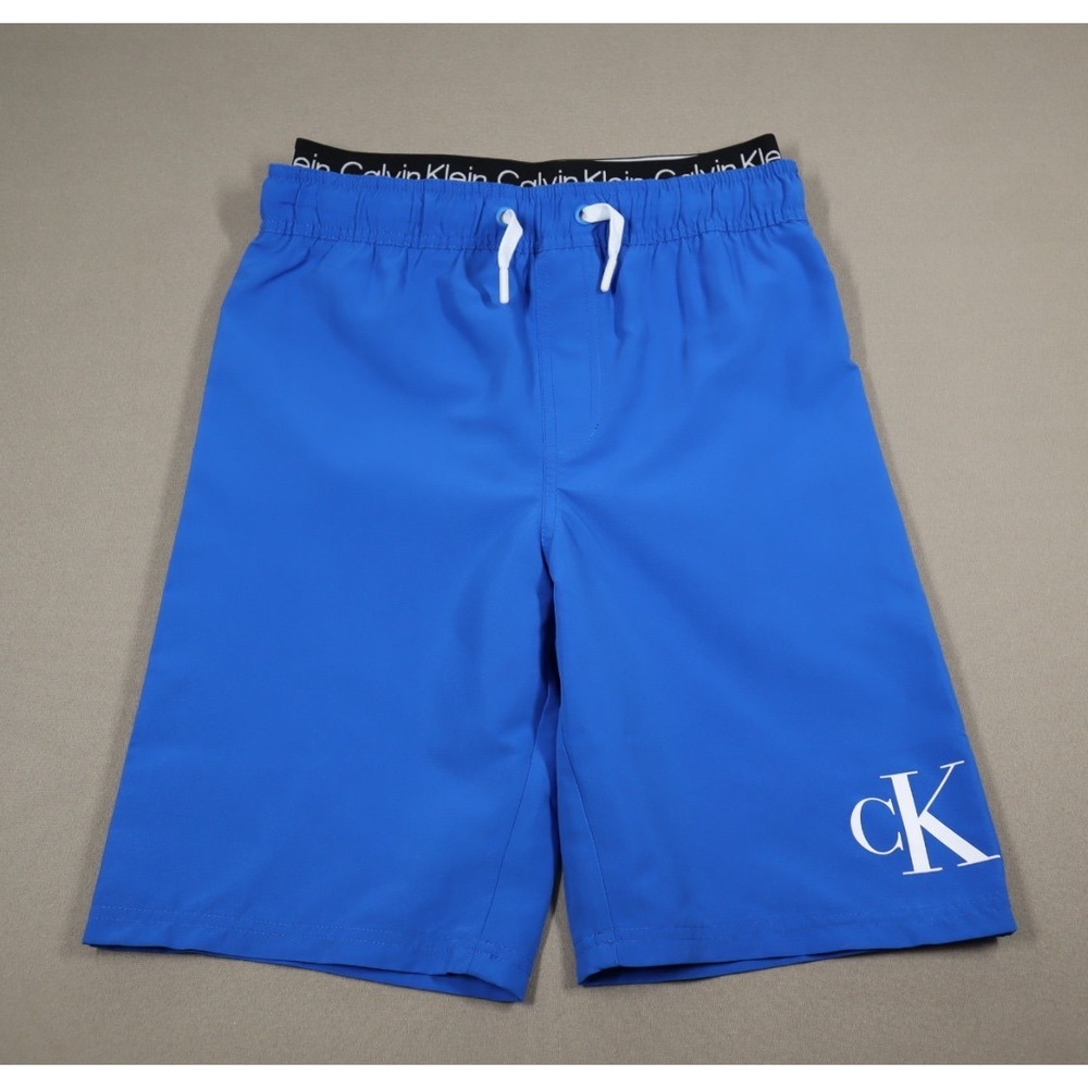 Calvin Klein Big Boys Heritage Swim Board Shorts - Neon Blue - Size L‎